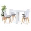 Jídelní stůl AT-3005 WT - 80x80x76 cm, vysoký lesk bílý