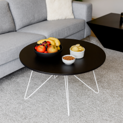 Konferenční stolek, černý dub/bílá Mikel NEW