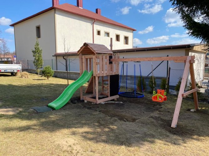 Dětské hřiště Monkey´s Home Malý pirát RED se skluzavkou Dětské hřiště Monkey´s Home Malý pirát RED se skluzavkou