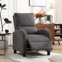 TV a relaxační křeslo, manuální polohování, potah manšestrová šedá látka TV-4011 GREY2